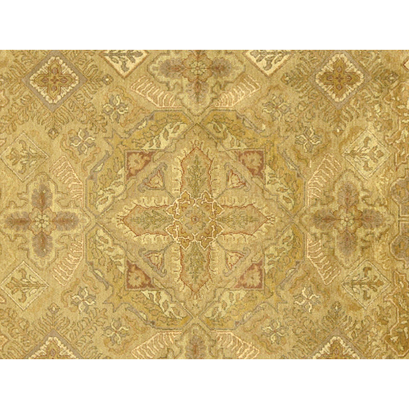 Hand Knotted Wool Oriental Area Rug in Gold