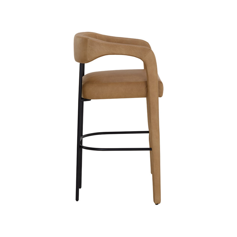 Upholstered Stool with Solid Wood Frame, Bar Stool (30.50" Seat Height)