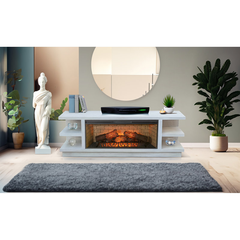Console multimédia 72 po avec foyer ouvert