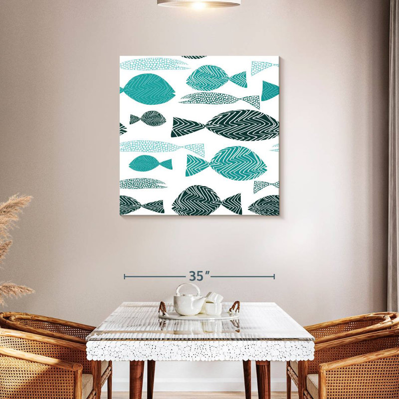 Brampt Abstract Fish School, 36" H x 36" W