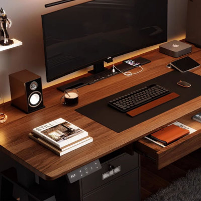 Solid wood electric height-adjustable desk Computer desk Home desk
