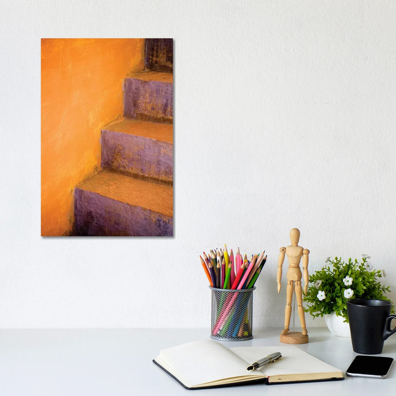 Colourful Stairway Close-Up 1 Piece Wrapped Canvas Wall Art, 30.48cm H x 20.32cm W x 1.905cm D