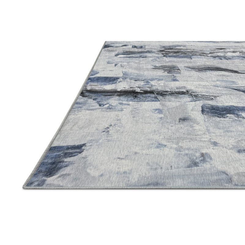 Heidegret Washable Abstract Indoor Rug, Square 8'