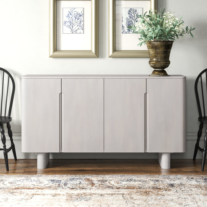 Crew 59'' White Mango Wood 4-Door Sideboard
