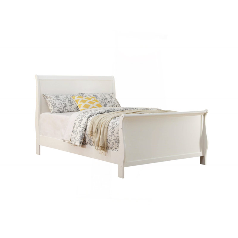 Moderne 1pièce lit double pleine grandeur mobilier de chambre à coucher lit-bateau tête de lit contreplaqué 1pc cadre de lit blanc