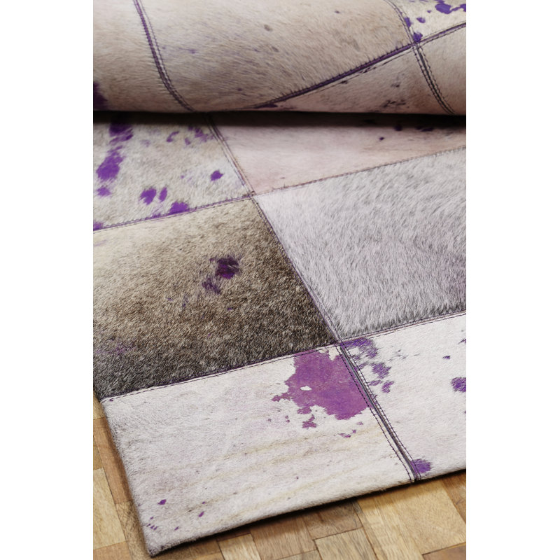 Natural Hide Cowhide Geometric Area Rug