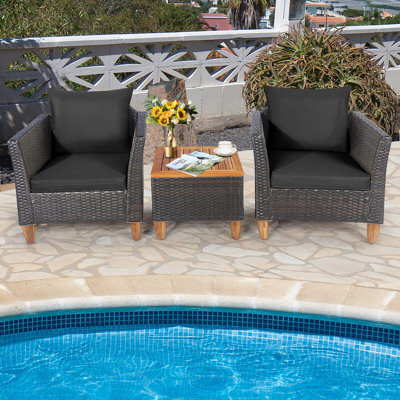 Ensemble de conversation pour 2 personnes avec coussins Antun Almonzo