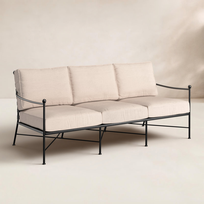 Provence Patio Sofa with Sunbrella Cushions, Canvas Flax Sunbrella® Canvas