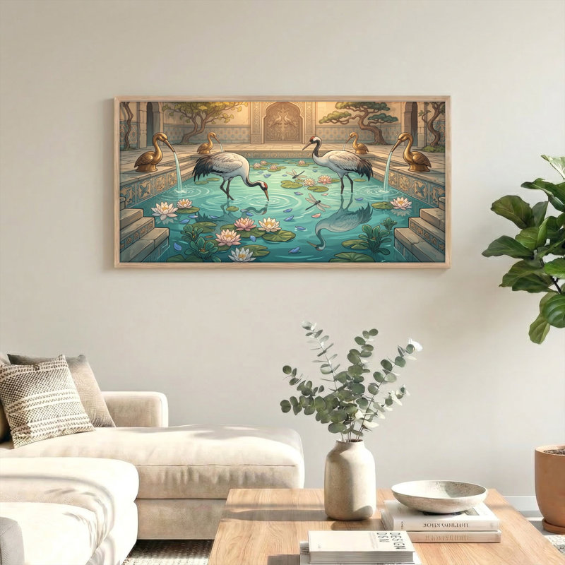Ensemble de 1 tableau sur toile « Jardin serein », L 40 po x H 20 po, Naturel