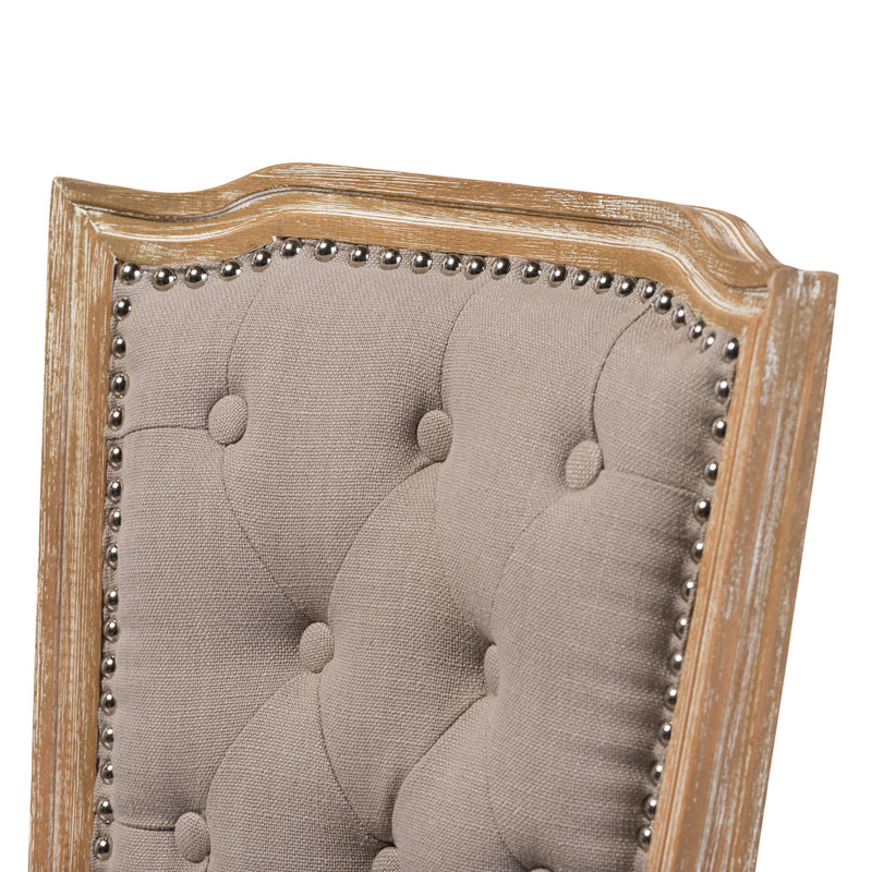 17.94'' H Tufted Linen Upholstered Side Chair