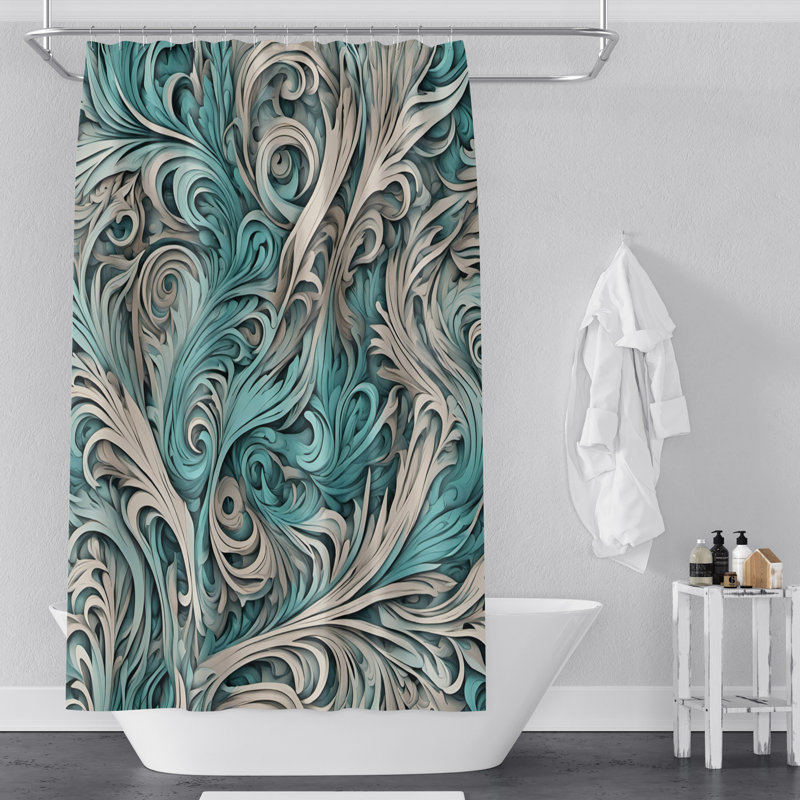 Rideau de douche Sturbridge, L 70 po x L 83 po, Saugus Abstract