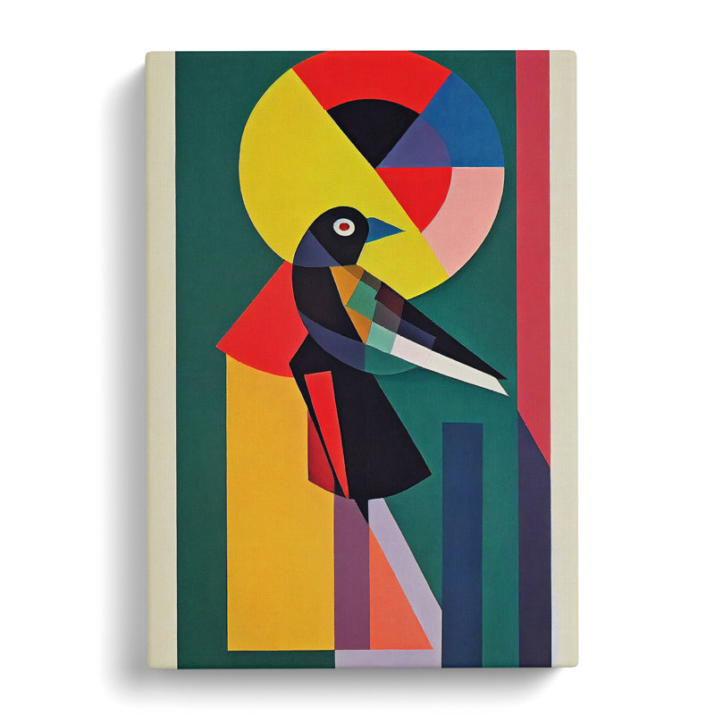 Magpie Bird Abstract Vol.3 - Wrapped Canvas, 50cm H x 35cm W x 3cm D