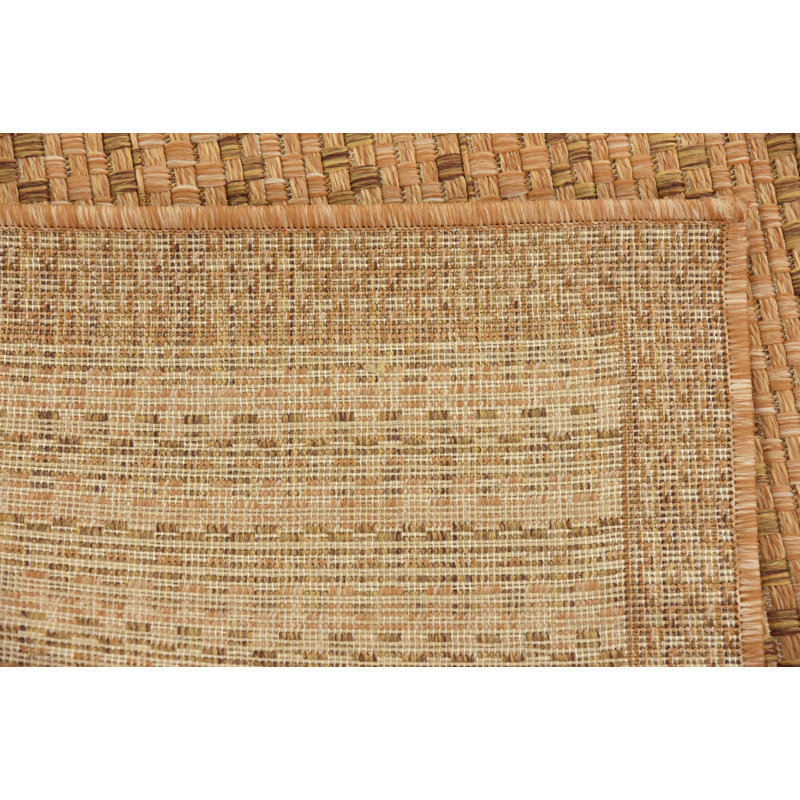 Tapis rayé brun clair intérieur / extérieur, Carré 10pi