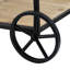 Chariot-bar moderne avec 3 cadres en bois et en métal noir, 32,3 x 15,7 x 26,8, 32,3 x 15,7 x 26,8 po supportant trois sections de rangement élégantes