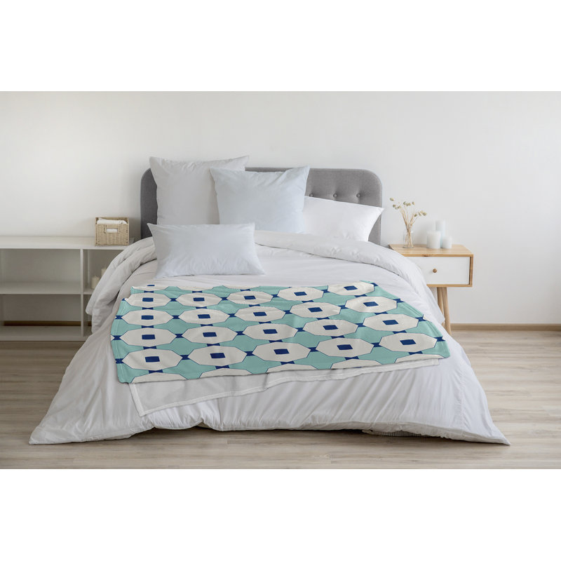 Jeté en molleton , L 60 po x L 80 po, 1.95, Bleu clair