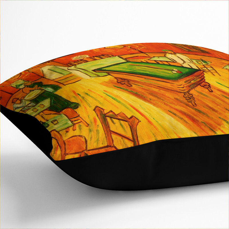 The Night Cafe Vol.1 Square Throw Cushion, Black, 40cm H x 40cm W x 15cm D