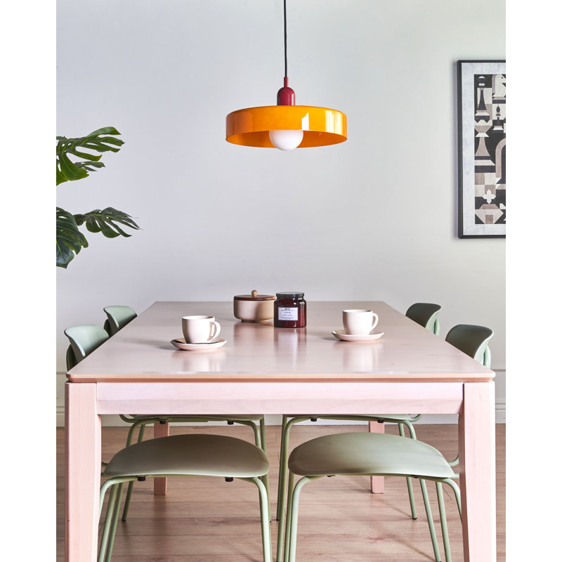 Glass Pendant Lamp PAALA, Yellow