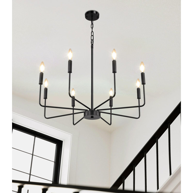 Lustre 8 lumières de style campagne moderne