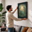 Lion In Emerald Medallion Art Deco - Print-136678754-136678753