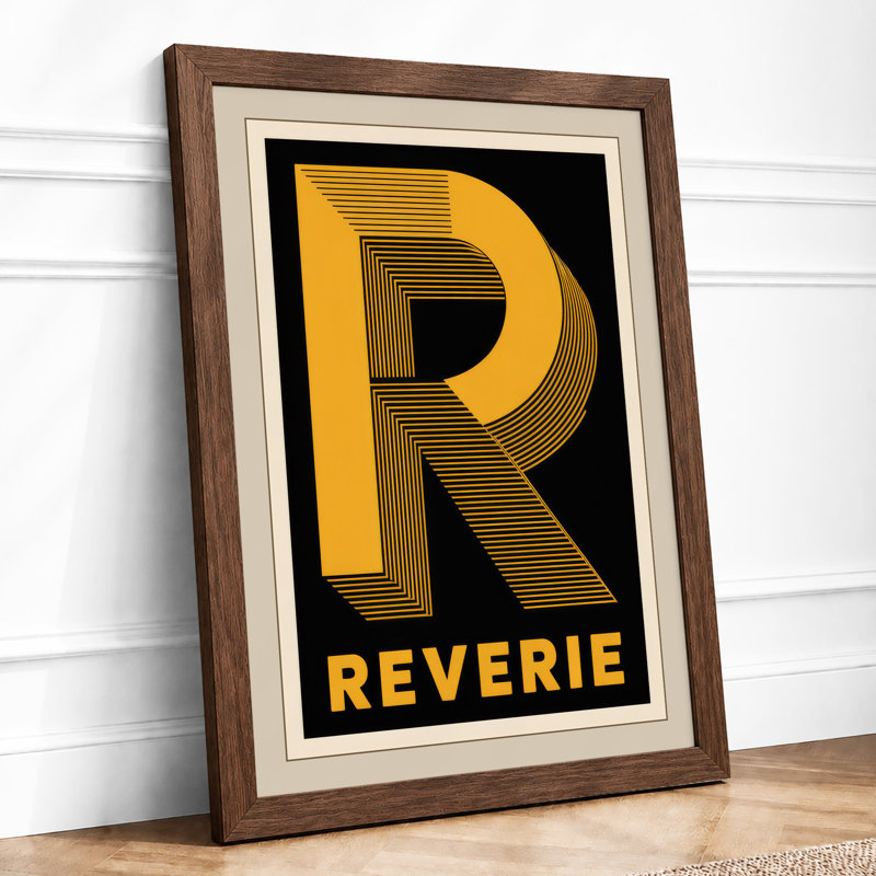 Reverie In Gold Art Deco - Print, Walnut, A1 - 84.1 x 59.4 cm
