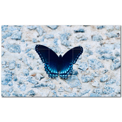 Murale décorative en céramique 8 po x 8 po Butterfly Photo