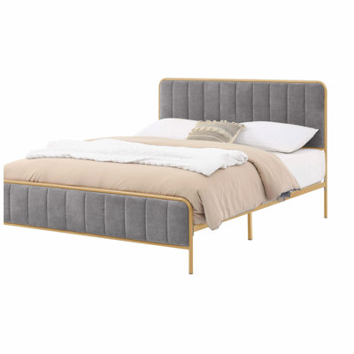 Structure de lit tapissier pour grand lit