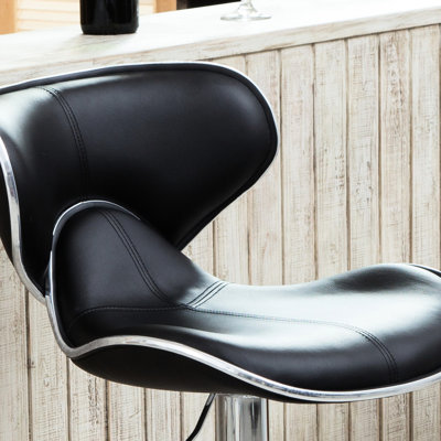 2 pièces réglables, base noire, siège en similicuir, fonction pivotante à 360 degrés pour la vie, la salle à manger, le bar, les espaces de bureau, revêtement de 2, avec base de siège et pivot qui rehausse le salon et la salle à manger