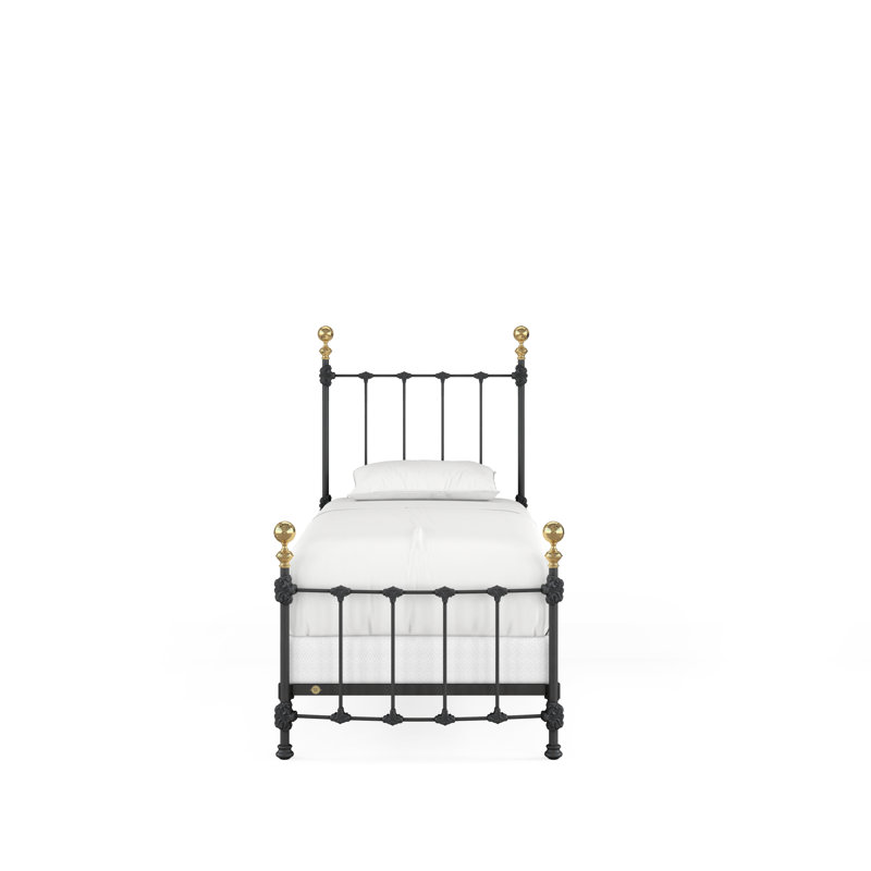 151 lit Palatial | Norme complète, Lit simple, Matte White/Antique Gold