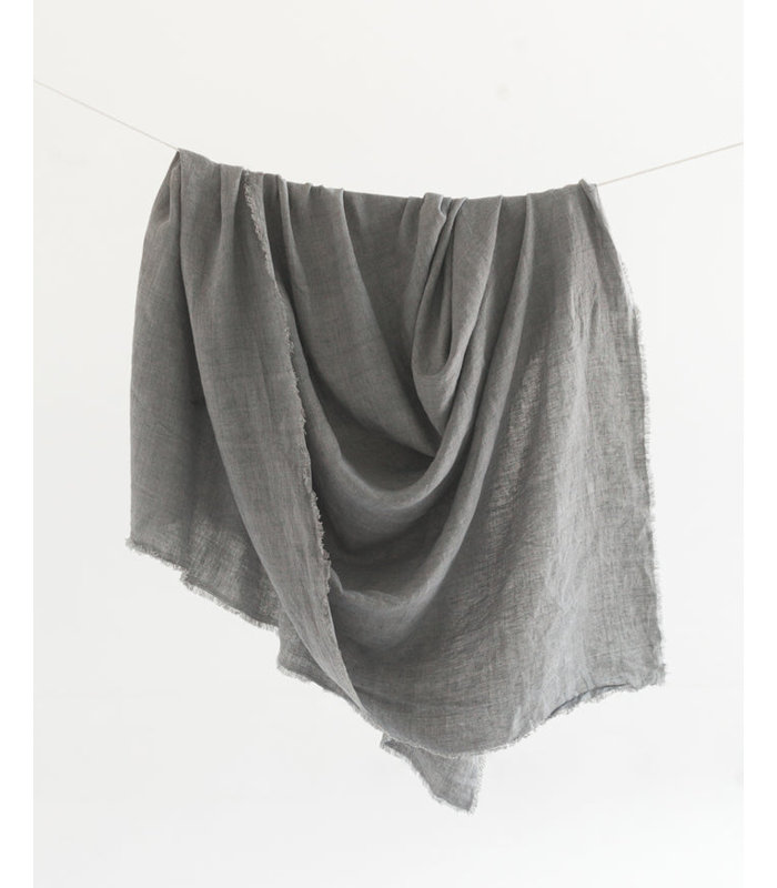 Stone Washed Linen Tablecloth, Gray