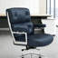 Mid Back Genuine Leather Executive Office Chair With Aluminum Frame, Swivel Computer Desk Chair-1328196403