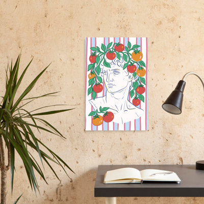Art mural fantaisiste avec buste de tomate