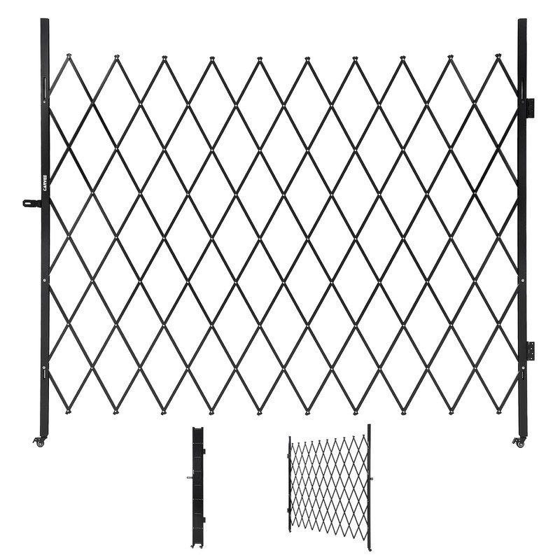 Barrière de sécurité roulante extensible 85 po, barrière pliante haute 85 po avec roulettes, H 87 po x l 85,4 po