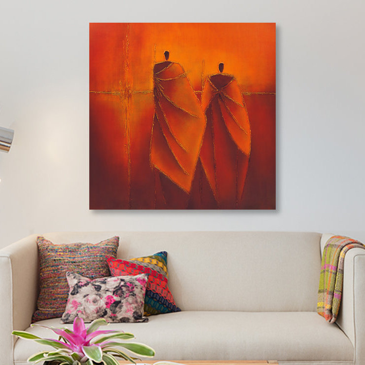 « mystérieux ii », reproduction d’impression sur toile, H 18 po x l 18 po x P 1,5 po, Toile avec cadre noir, Pas de tapis