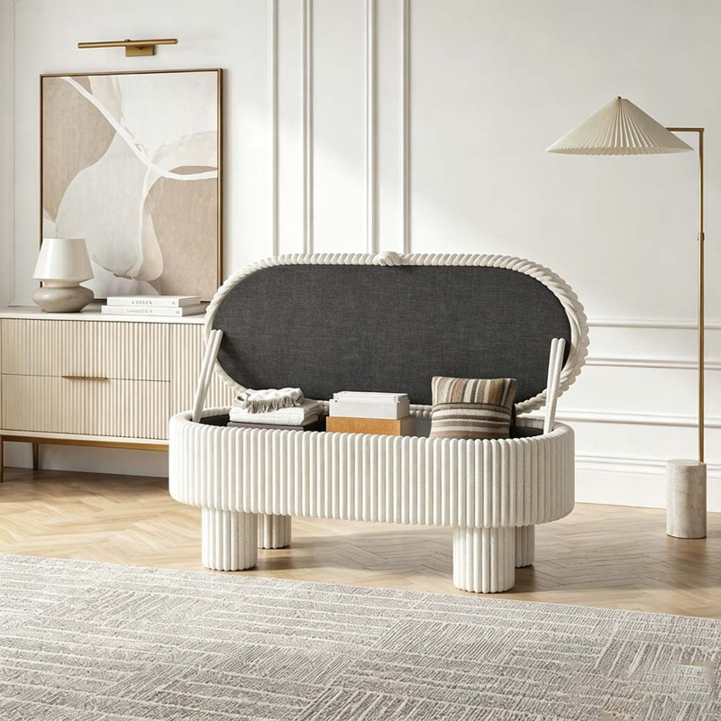 Banc rembourré Modern, Beige