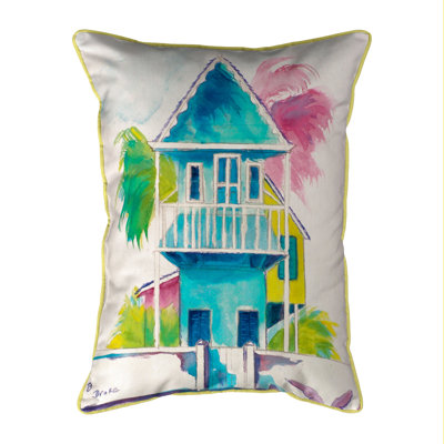 W. Palm Hut Outdoor Throw Pillow