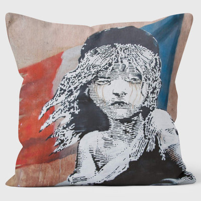 Les Miserables Banksy Inspired Graffiti Art Cushion