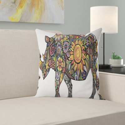 Oreiller Joyeux Rhinocéros Animal