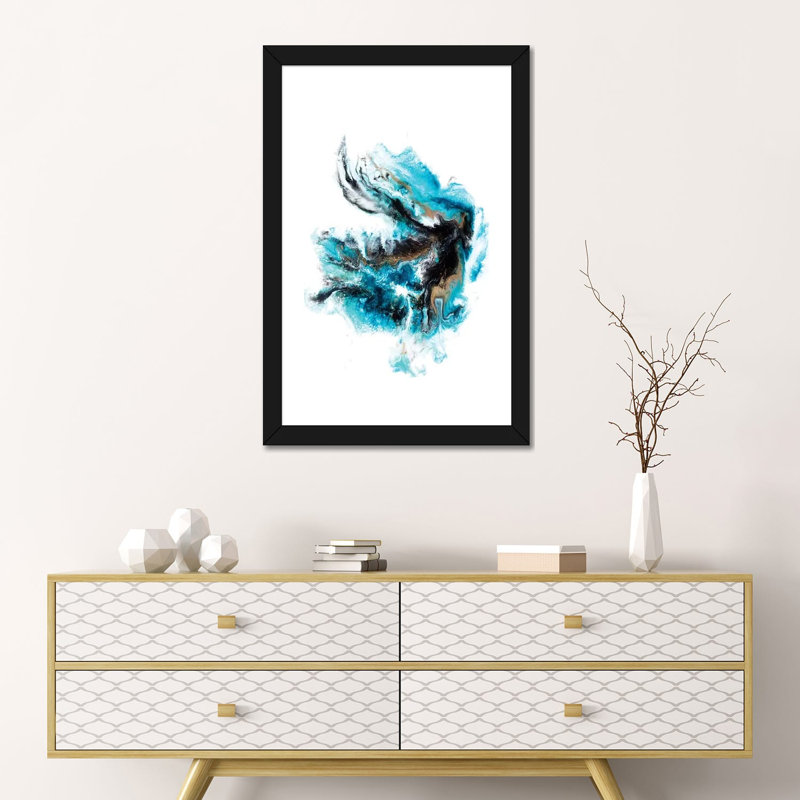 Acropora par Spell rebond Fine Art - impression sur toile tendue, H 24 po x l 16 po x P 1 po, Blanc, Papier encadré noir