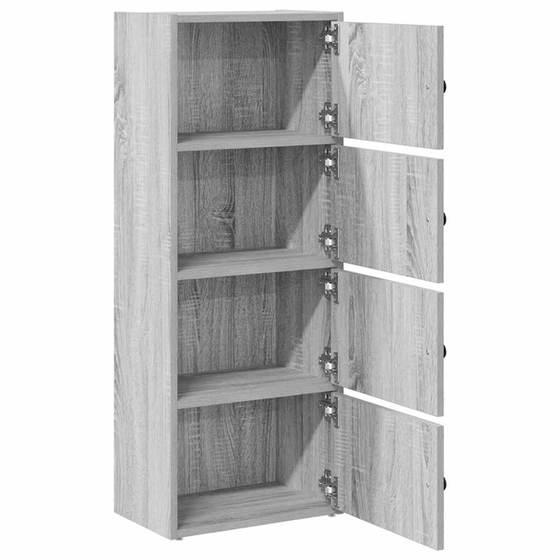 Bibliothèque compacte vidaXL, (4 tablettes) H 40,2 po x l 15,7 po x P 9,4 po, Gris Sonoma