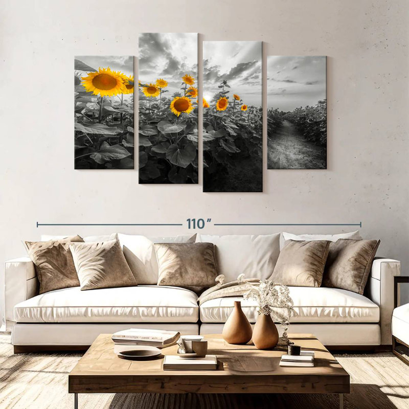 Alvord Path Through The Sunflower Field, 54" H x 84" W
