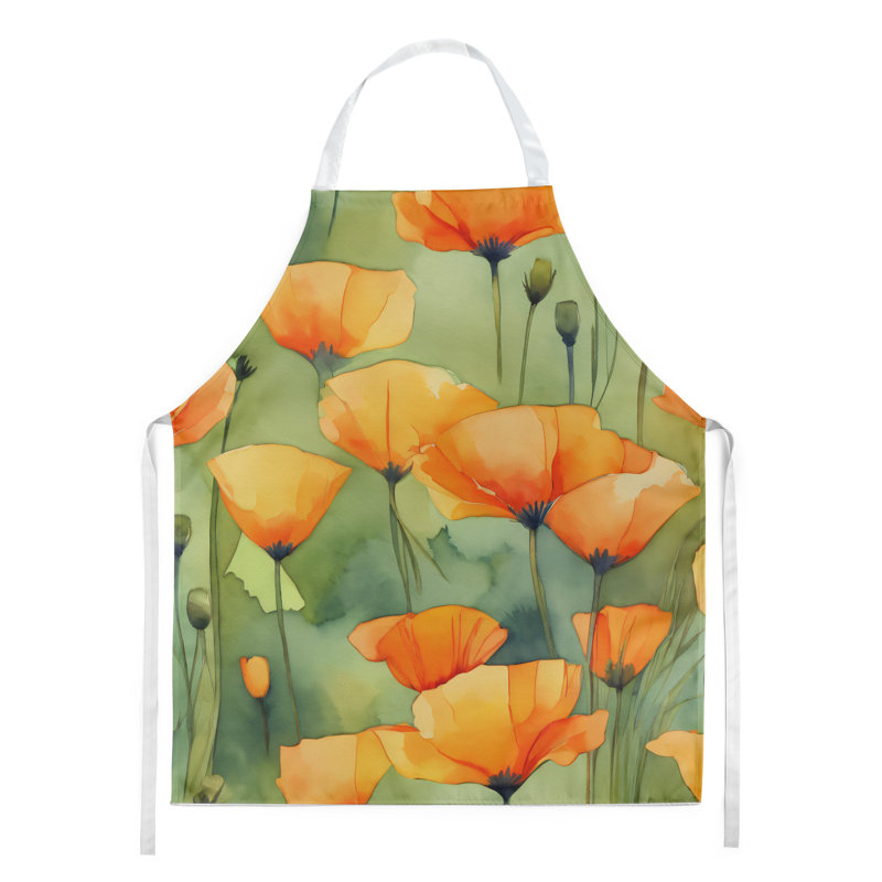 Iris du Tennessee en tablier aquarelle, Coquelicots jaunes de la Californie