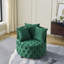 Chaise pivotante rembourrée en velours pour le salon, avec conception capitonnée à boutons et roues mobiles, comprenant 3 coussins-129196264
