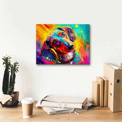  «Curious Dox» par Dean Russo, art mural sur toile, 16 po x 12 po