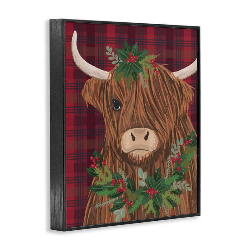«Holiday Bovins on Buffalo Plaid», estampe numérique, design par Lisa Perry White, H 14 po x l 11 po