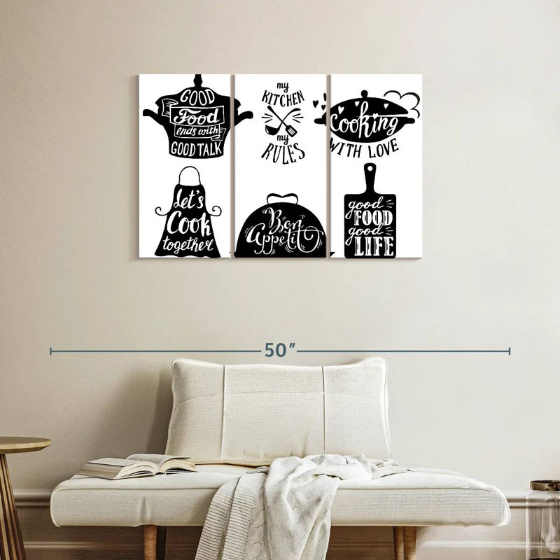 Kema Kitchen Set Quotes Wall Sign, 24" H x 38" W