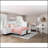 White Finish Writing Desk With Drawer Wooden Furniture 1Pc