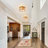 2-light Gold Glass Drum Flush Mount
