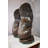 Pair Of Lions Sitting on Base Very Detailed Bronze Statues 13" x 26" x 34"H