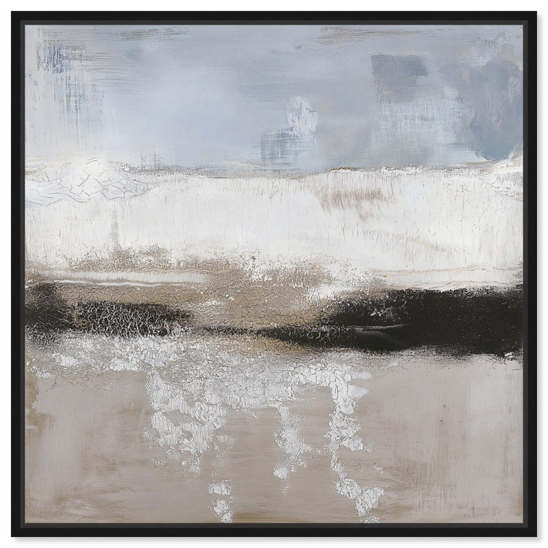 Graphite Profondeur I, Art abstrait sur toile, Neutral Abstracts, Structure noire, H 40 po x l 40 po