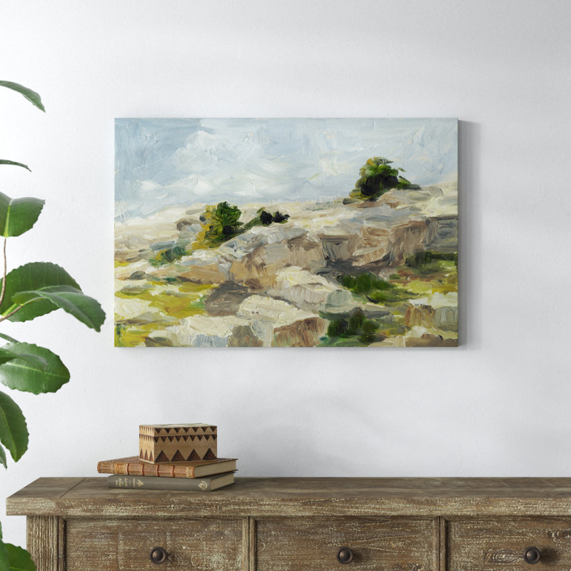 «Impasto Mountainside I» par Ethan Harper, reproduction d'art sur toile tendue, H 24 po x l 36 po